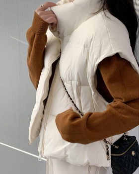 Korean style all-match coat cstand collar winter vest for women