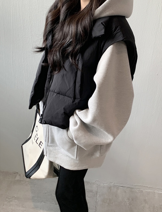 Korean style all-match coat cstand collar winter vest for women