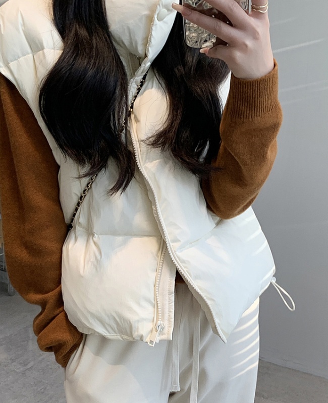 Korean style all-match coat cstand collar winter vest for women