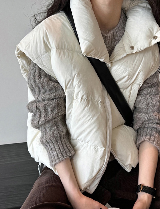Korean style all-match coat cstand collar winter vest for women