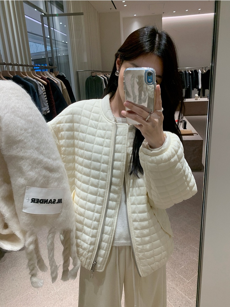 Fashion light cotton coat quilted thin coat for women