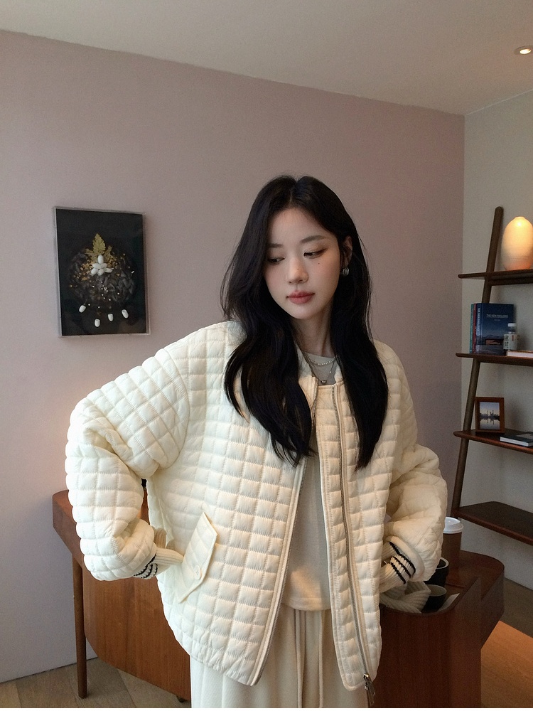 Fashion light cotton coat quilted thin coat for women