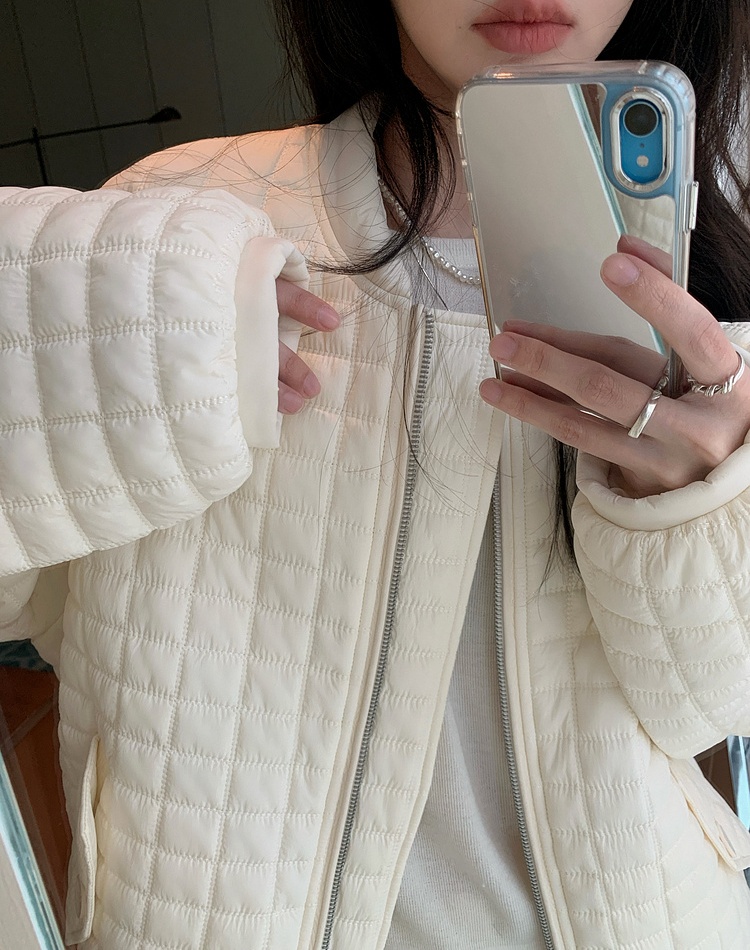 Fashion light cotton coat quilted thin coat for women