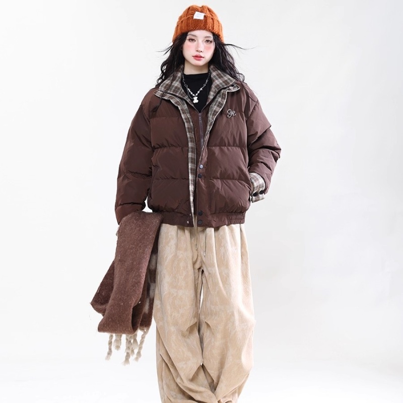 Loose bread clothing double collar cotton coat