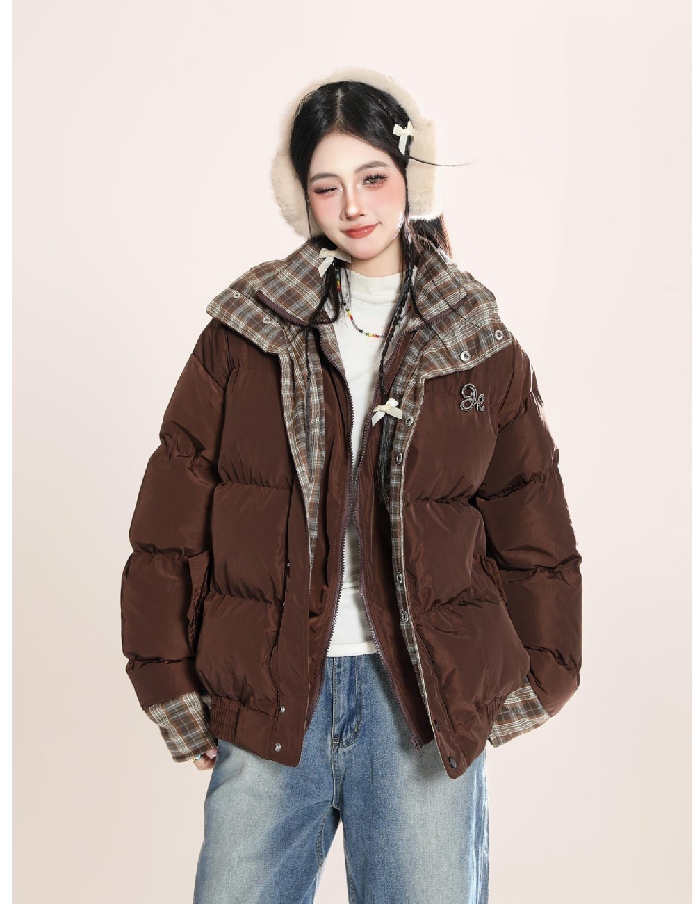 Loose bread clothing double collar cotton coat