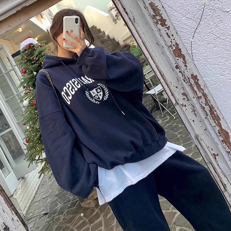 Hooded autumn and winter imitation of cotton thin hoodie