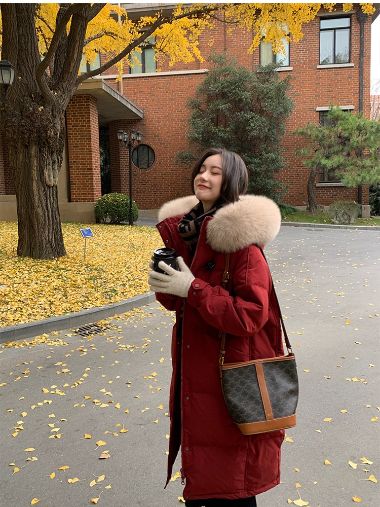 Winter Korean style coat exceed knee down coat for women