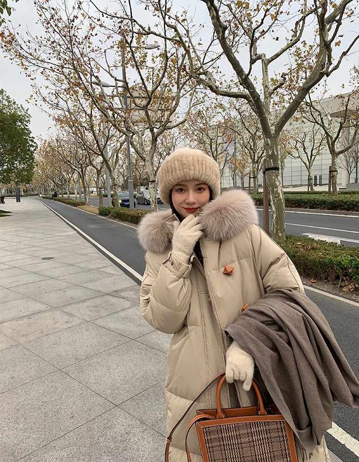 Winter Korean style coat exceed knee down coat for women