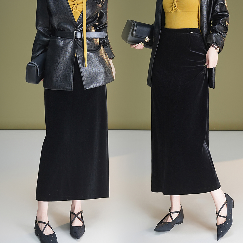 Fashion long skirt straight one step skirt