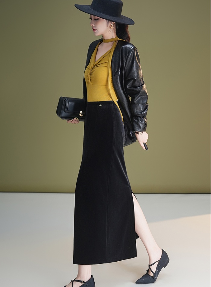 Fashion long skirt straight one step skirt