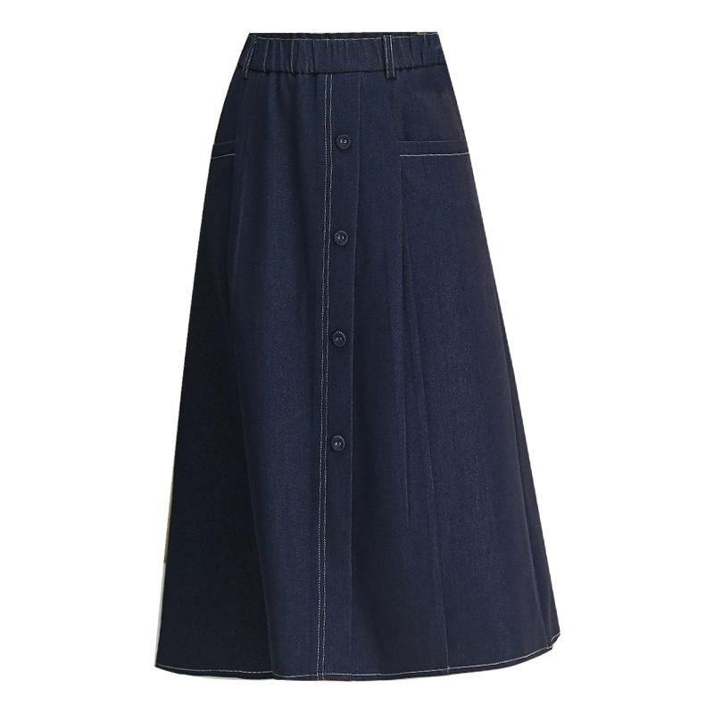 Cover belly fat A-line skirt autumn denim short skirt for women