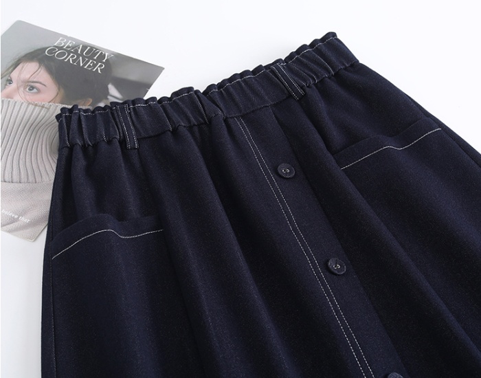 Cover belly fat A-line skirt autumn denim short skirt for women