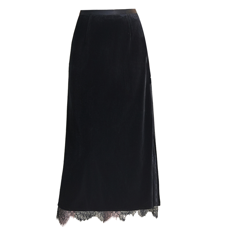 Lace slim skirt velvet autumn one step skirt for women