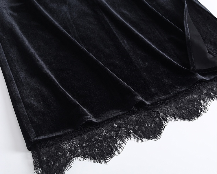 Lace slim skirt velvet autumn one step skirt for women
