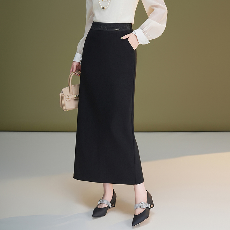 Slim split long skirt straight autumn business suit
