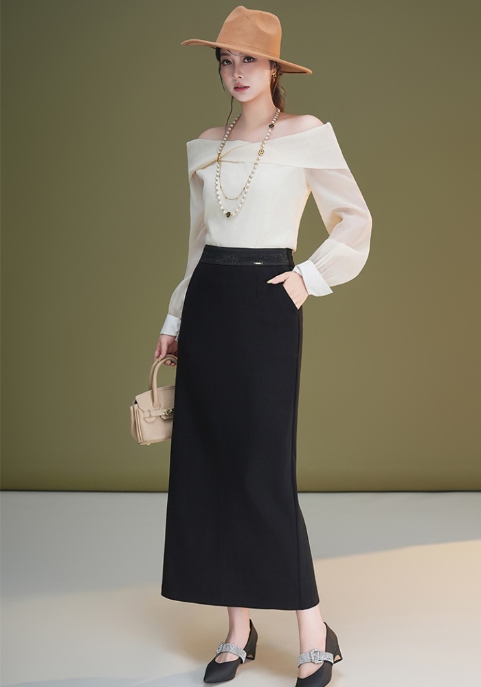 Slim split long skirt straight autumn business suit