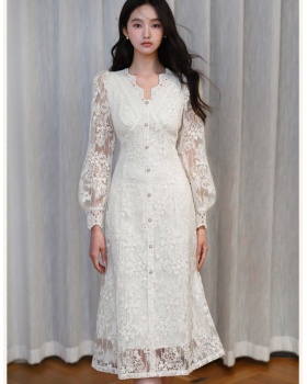Lady tender long dress France style dress for women