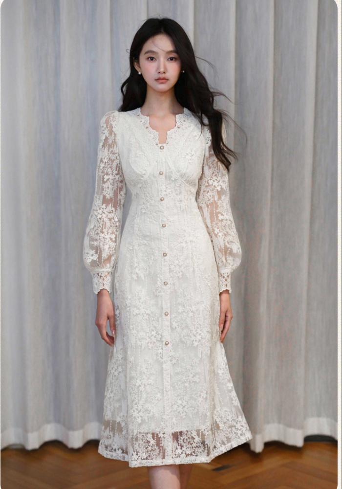 Lady tender long dress France style dress for women
