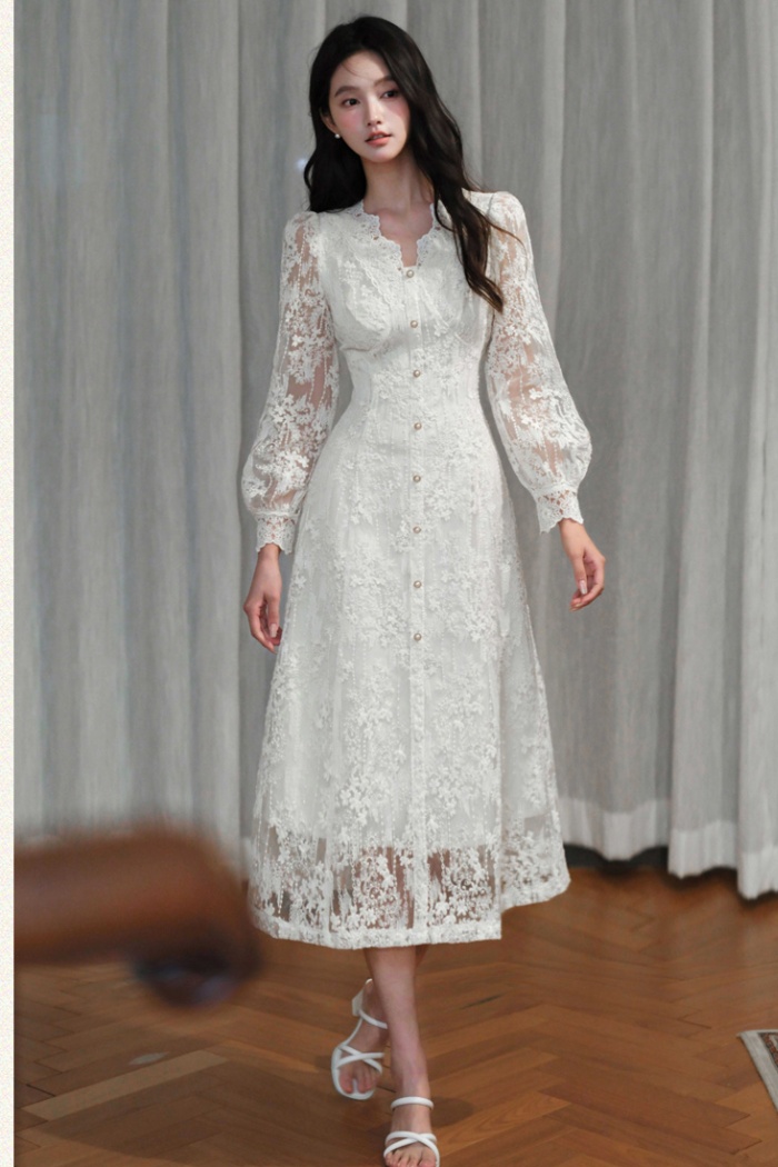 Lady tender long dress France style dress for women