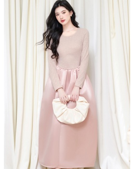 Long sleeve long dress France style dress for women