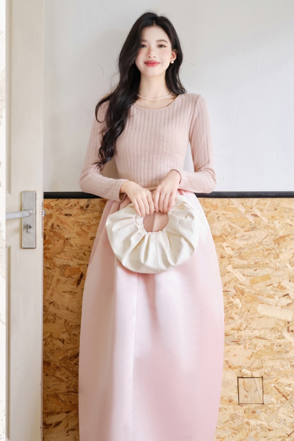 Long sleeve long dress France style dress for women