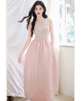 Inside the ride France style long dress autumn knitted dress