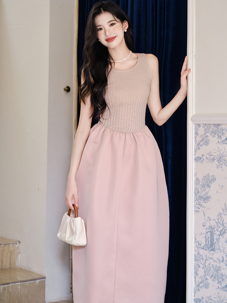 Inside the ride France style long dress autumn knitted dress