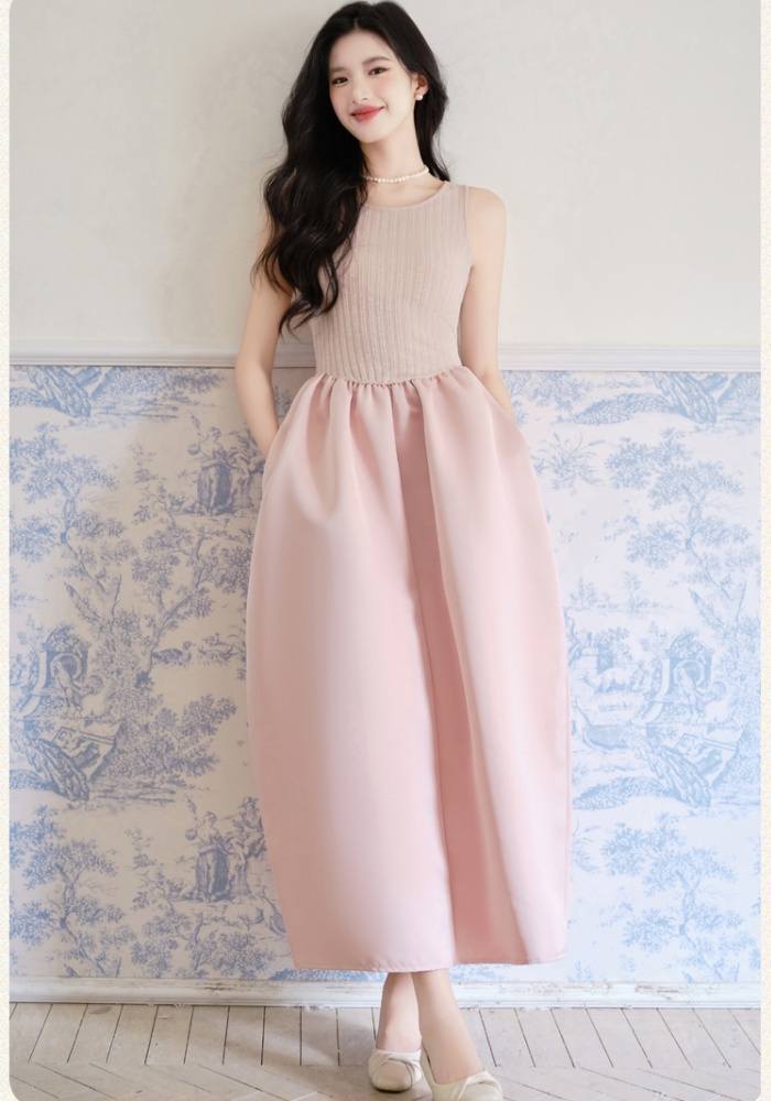 Inside the ride France style long dress autumn knitted dress