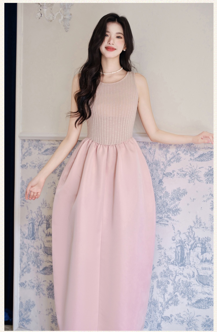Inside the ride France style long dress autumn knitted dress