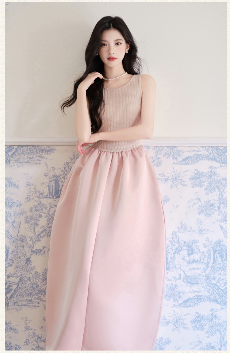 Inside the ride France style long dress autumn knitted dress