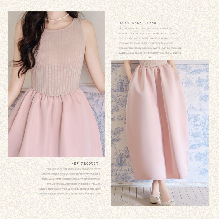 Inside the ride France style long dress autumn knitted dress