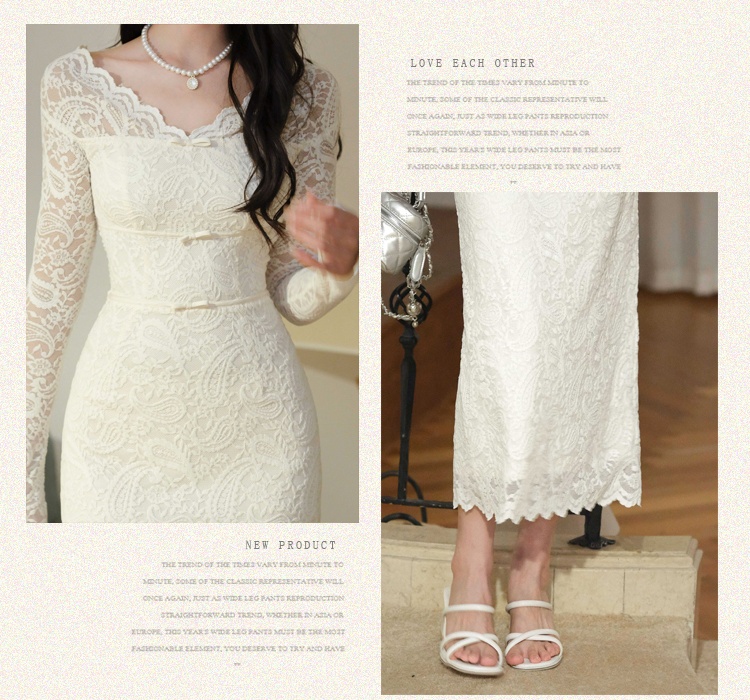 Tender France style dress temperament lace long dress