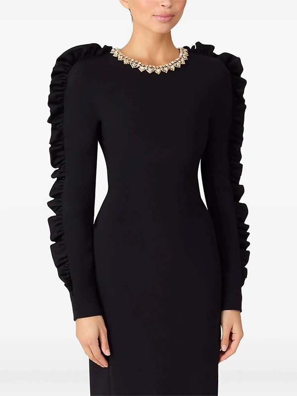 Temperament long sleeve long dress France style dress