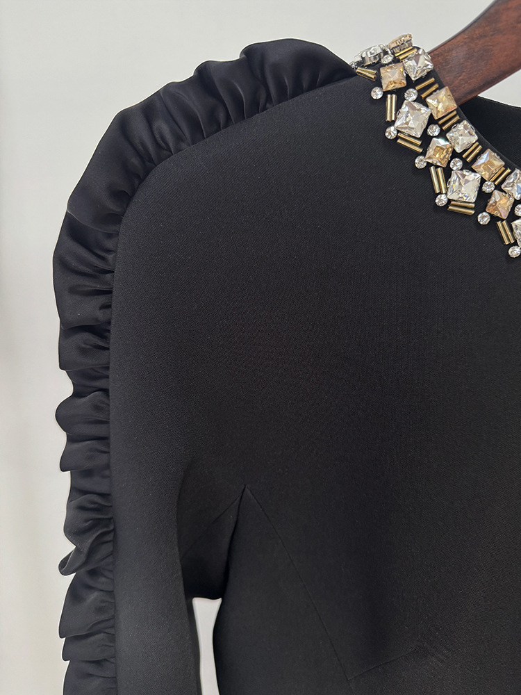 Temperament long sleeve long dress France style dress