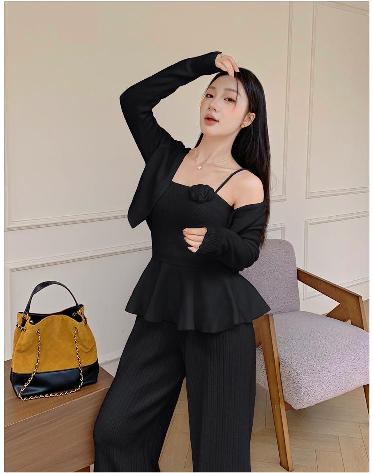 White tops temperament cardigan a set for women