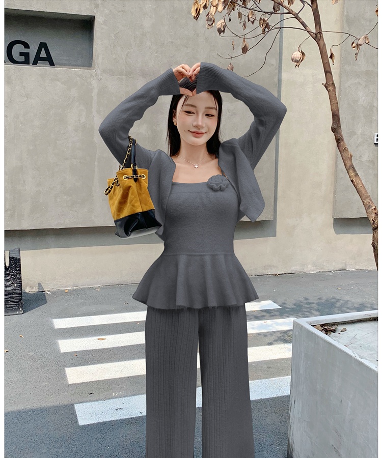 White tops temperament cardigan a set for women