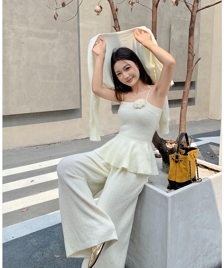 White tops temperament cardigan a set for women