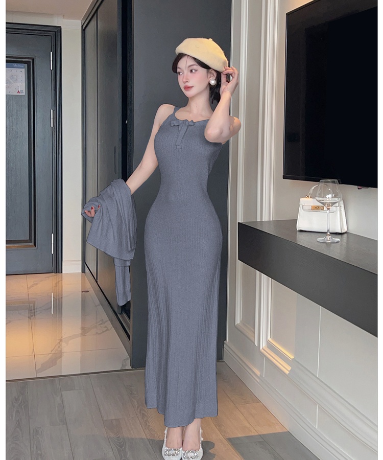 Temperament dress tender cardigan 2pcs set for women