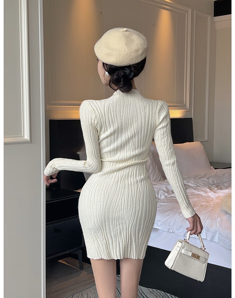 Sexy long sleeve slim package hip enticement dress for women