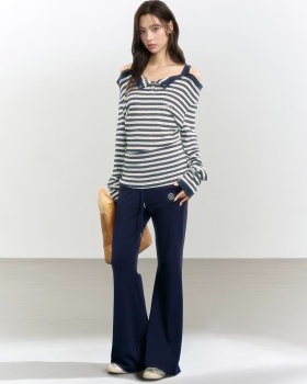 Slim Pseudo-two tops Casual lazy casual pants a set