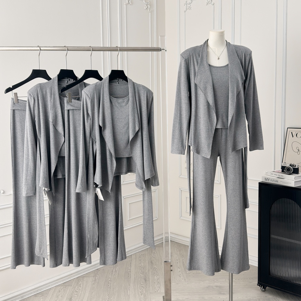 Shoulder pads autumn pure cardigan 2pcs set for women