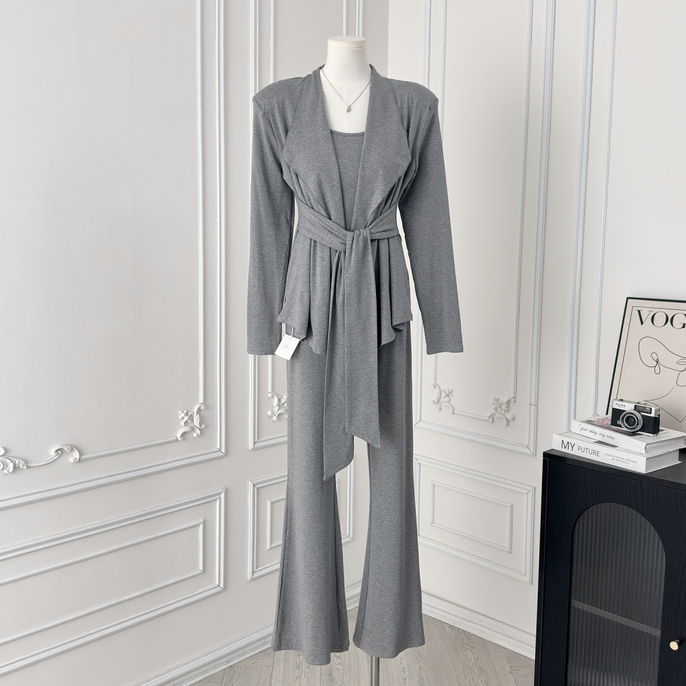 Shoulder pads autumn pure cardigan 2pcs set for women