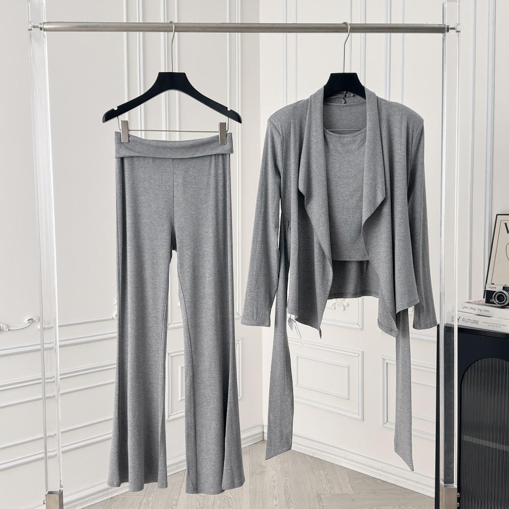 Shoulder pads autumn pure cardigan 2pcs set for women