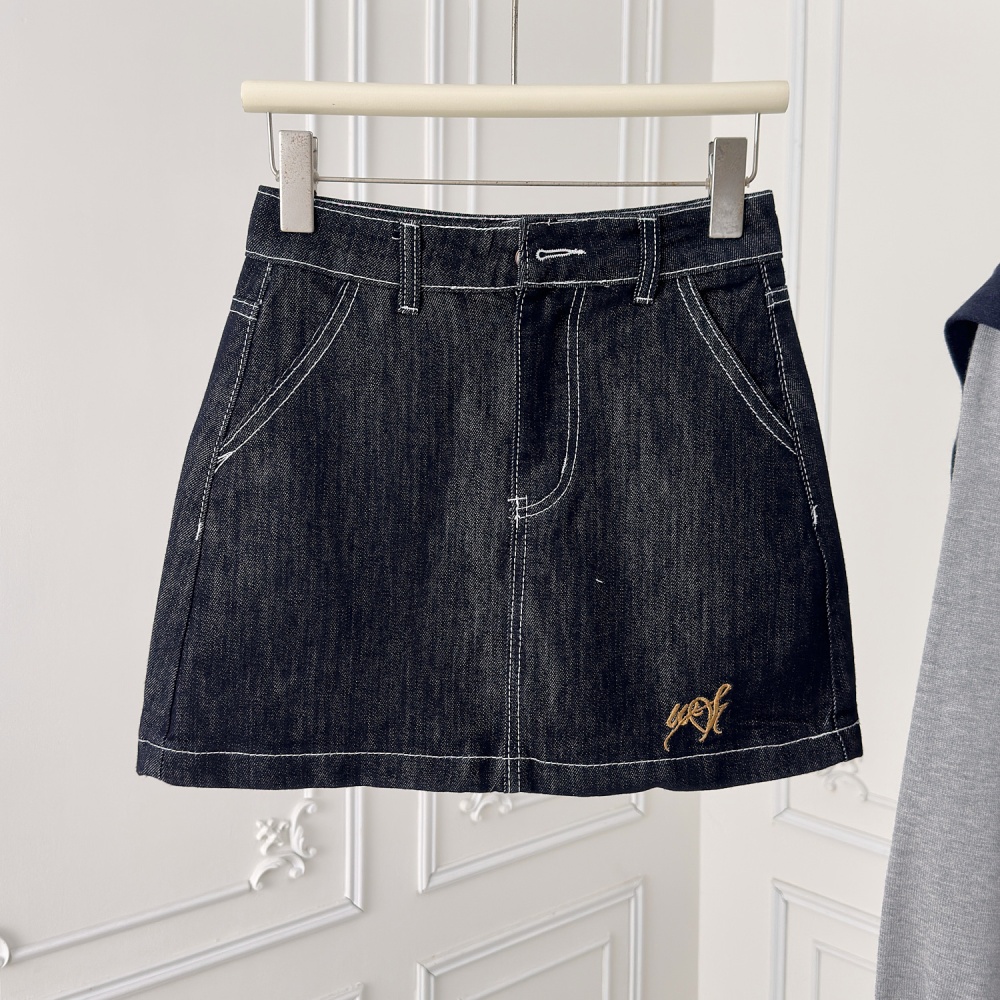 Commuting Korean style jeans knitted denim tops 3pcs set