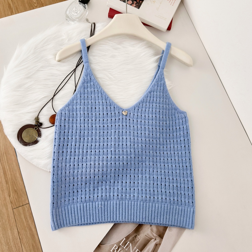 Temperament autumn blue sweater 2pcs set for women
