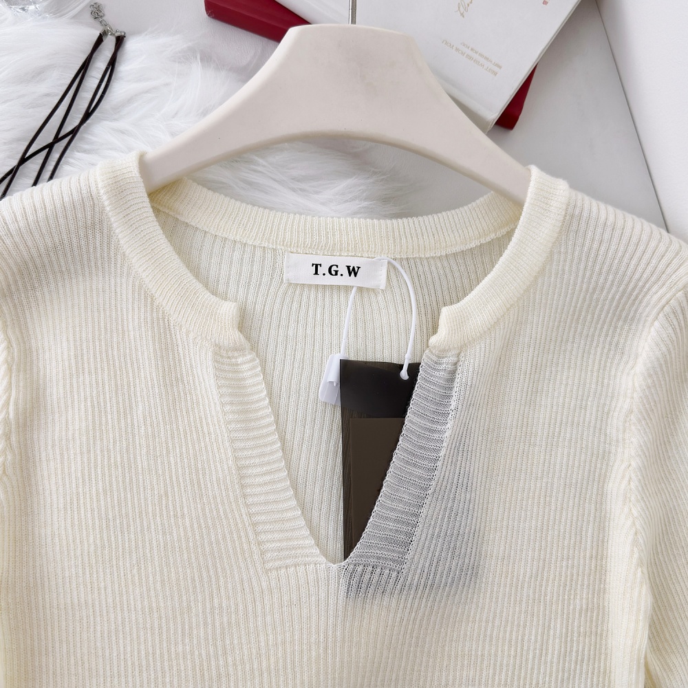 Temperament autumn blue sweater 2pcs set for women