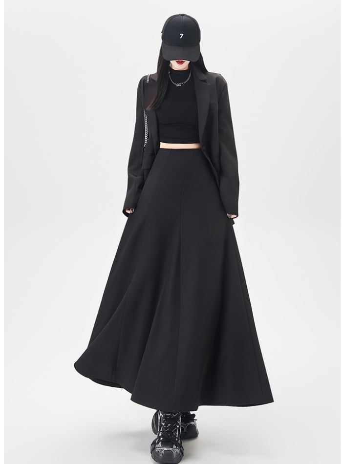 Autumn and winter splice skirt A-line slim business suit