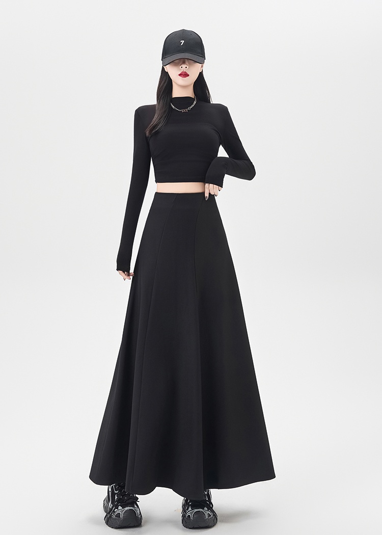 Autumn and winter splice skirt A-line slim business suit