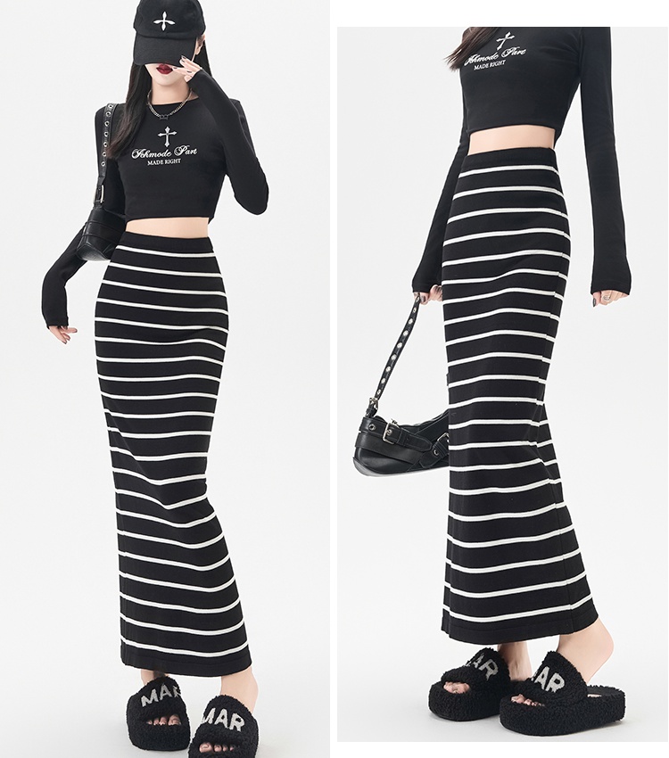 Stripe skirt lazy long skirt for women