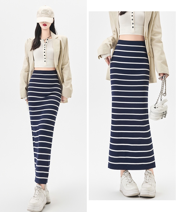 Stripe skirt lazy long skirt for women